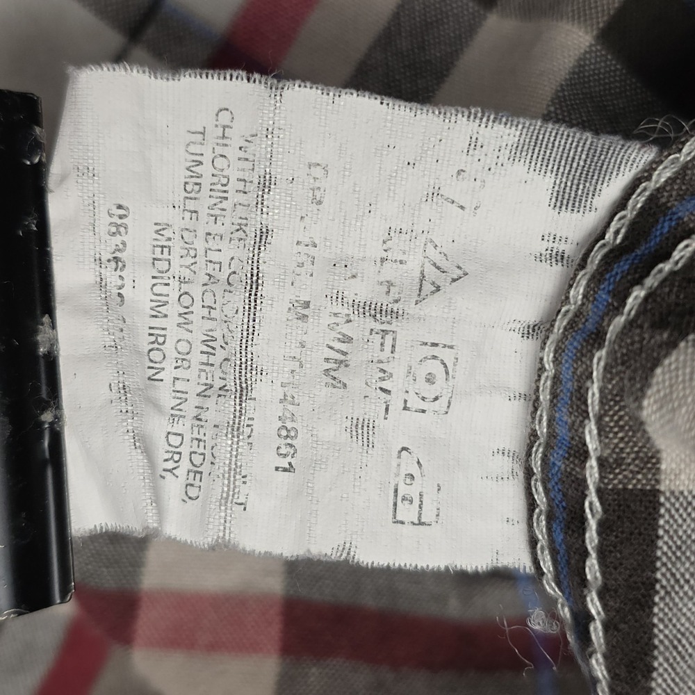 Wrangler‎ Men's Plaid Shirt M Brown Red Button Down 100% Cotton Western Thin - Picture 10 of 16